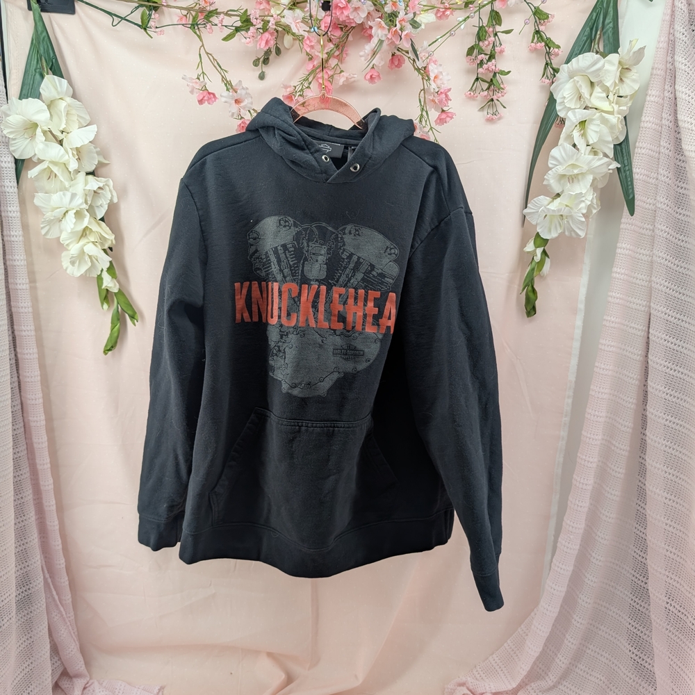 Harley-Davidson Black Hoodie with White Logo Tag
